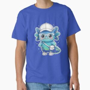 Ocean Blue Axolotl – Teal Green Ombre Kawaii Fashion Axolotl with Sunglasses