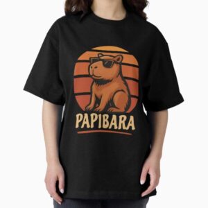 Father's Day Gift Dad Daddybara Capybara Funny Retro