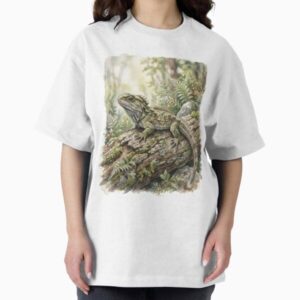 Tuatara Watercolor – New Zealand Reptile Wildlife
