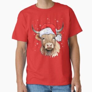 Xmas Scottish Highland Cow Christmas Santa Hat