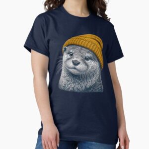 Otter wearing a beanie